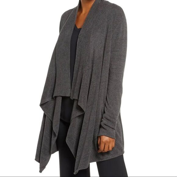 Barefoot Dreams Charcoal CozyChic Cardigan Gray - Picture 1 of 5